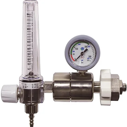 14-2-AFI-15 Druckminderer für O₂-Flaschen, mit integriertem stufenlosem Flowmeter