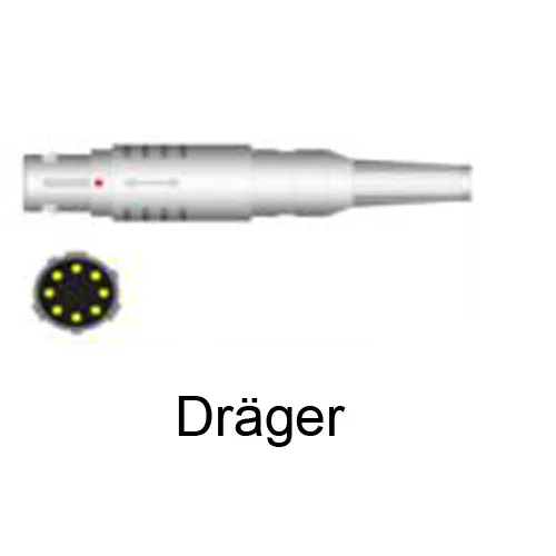 SiemensDräger1 SpO2-Adapterkabel zu Siemens Dräger Vitalert
